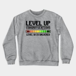 18th Birthday 18 2002 Funny Gamer Gaming Crewneck Sweatshirt